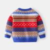 Boys' Long-sleeved Casual Sweater Children's Retro Plaid Pattern Fashion Pullover Sweater
