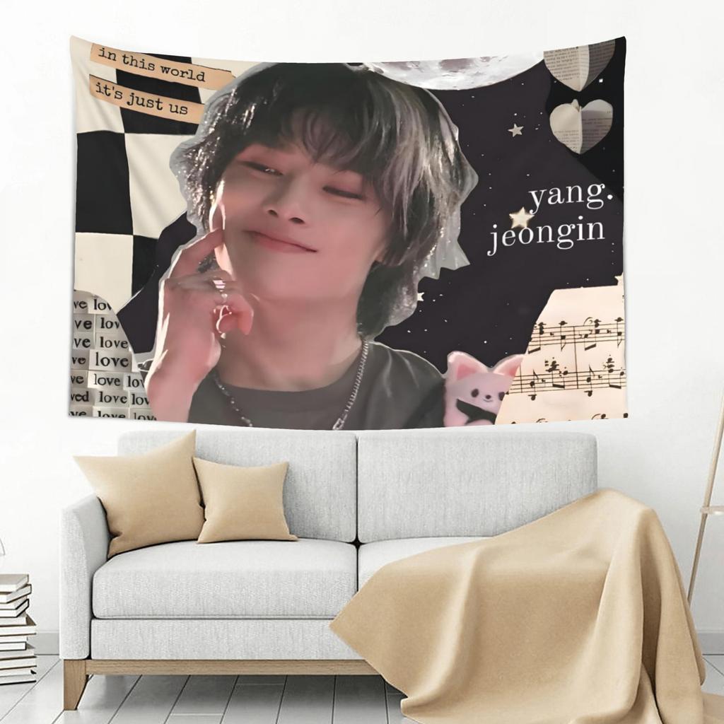 ZLIENSZUS Large Korean Style Wall Hanging Tapestry Modern Soft Textured Decor For Cafe Studio Lounge Bedroom Sofa