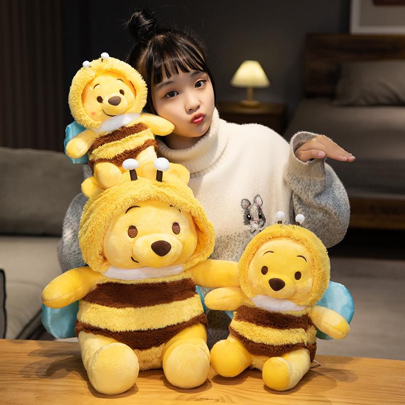 25-50cm Cute Winnie the Pooh Cosplay Bee Plush Toy Very Soft Stuffed Anime Doll Kawaii Cuddly Bear Plushies Birthday Gifts