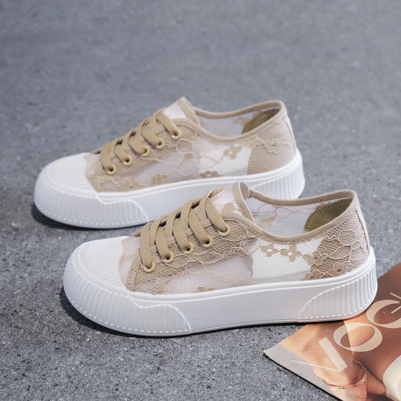 Spring and autumn 2024 new versatile comfortable soft-soled sports shoes big summer women's board shoes low-top little white shoes single shoes