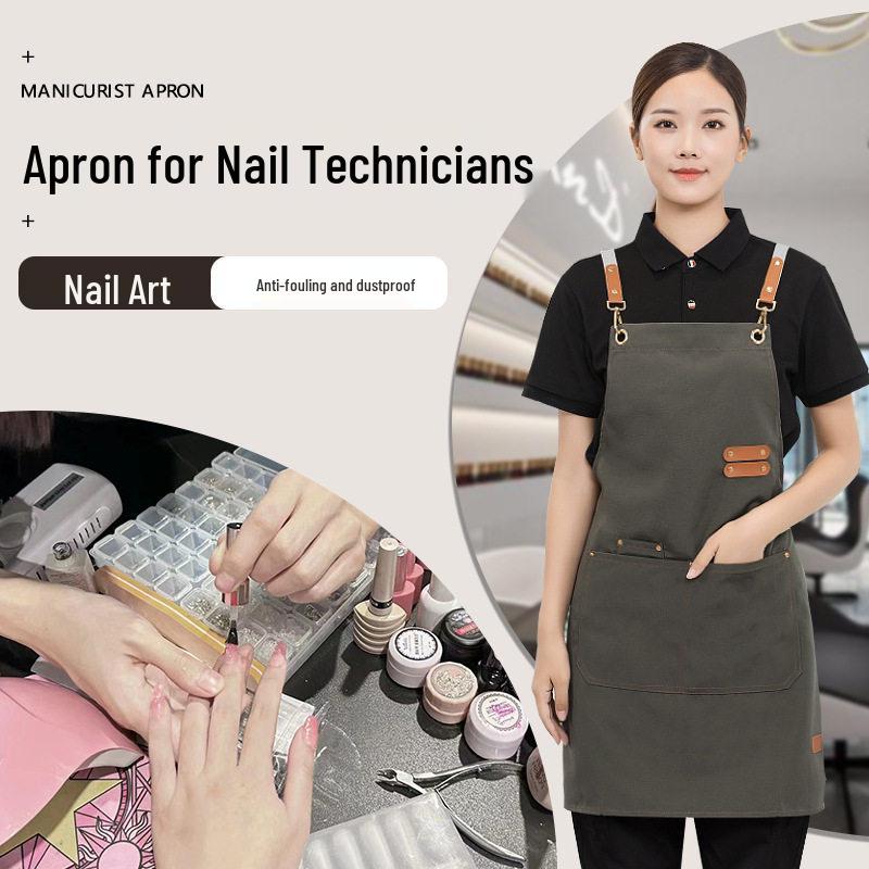 Canvas Apron with Logo Embroidery for Kitchen, Home, or Catering Shop.