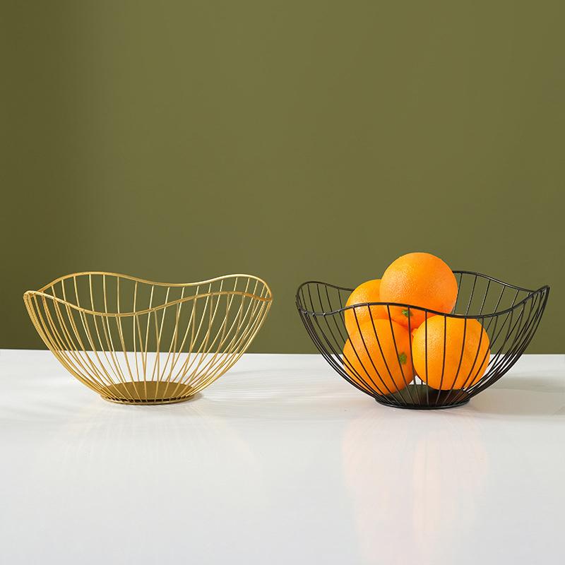 1 Piece Iron Fruit Basket Fruit Container Bowl Home Creative Drain Display Basket Table Bread Snacks Tray Storage Snacks