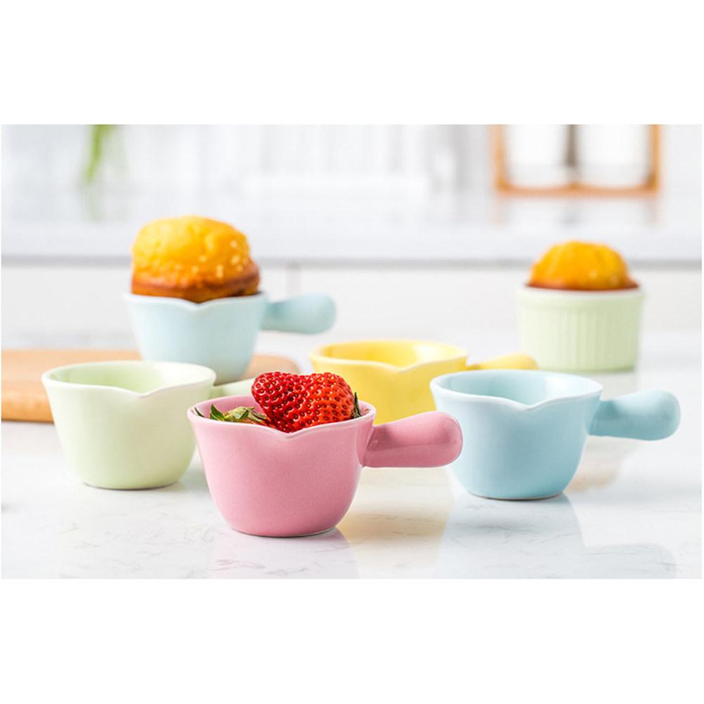 Ceramic Milk Pot 70Ml with Handle Heat Resistant Microwave Oven Safe Dishwasher Friendly Multi Use Casserole Stew Soup Porridge
