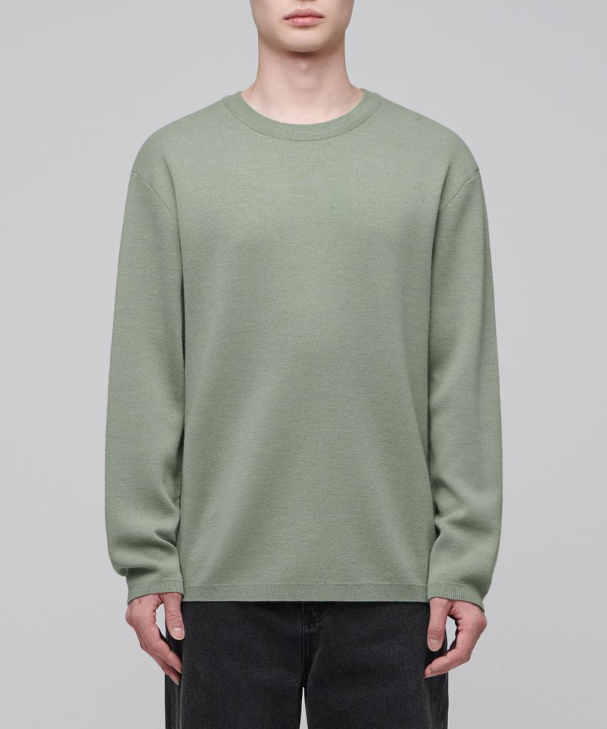 MUSINSA STANDARD Minimal Crew Neck Knit [Pale Sage]