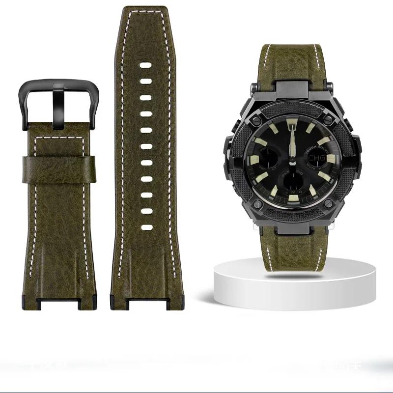 Watch Strap For Casio GST-S100G / S110 / S130L / W100G / W110 / 210B / 400G / 410 / Wristband 26*14mm Men's Leather watchBand