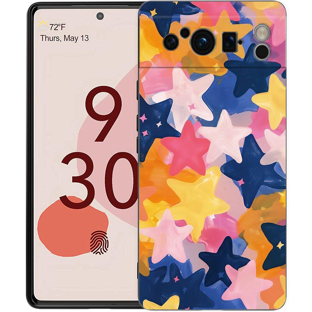 Für Google Pixel 10 Pro Handyhülle Pixel 9 Pro XL TPU Hülle Pixel 8 Pro 9A 8A 7A 7 6A 6 Pro Weiche Hülle Bunte Sterne