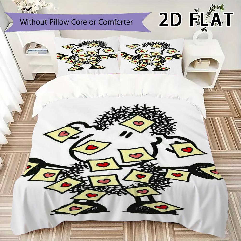 Sheepworld Pattern Bedding Uilt Set Uilt Cover Pillowcase Home Decoration Birthday Gift (1 * Duvet Cover + 2 * Pillowcase Without Core)