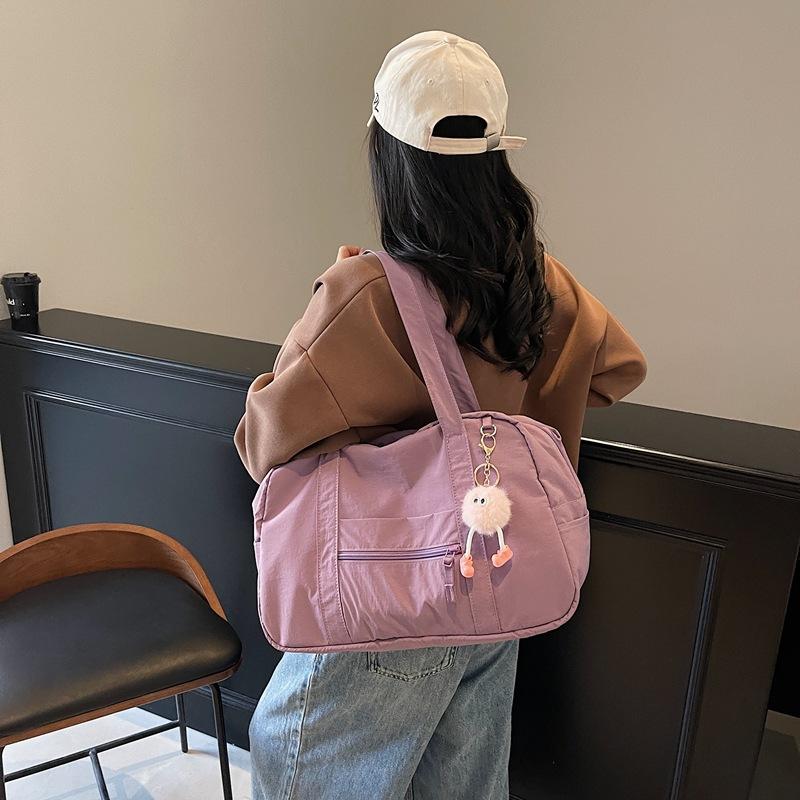 School bag niche light travel bag large capacity leisure Korean fitness bag solid color versatile backpack simple commuter tote bag