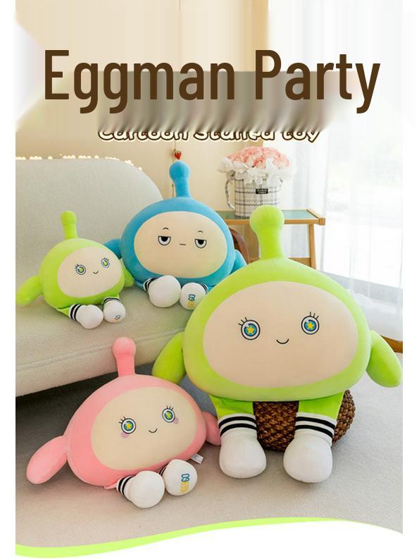 Large Cute Egg Boy Plush Toy Pillow - Black Egg Cloth Doll for Children's Day