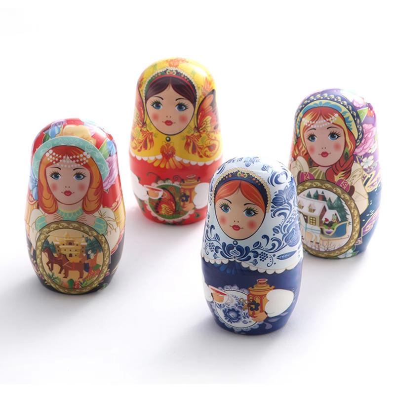 7Pcs Nail Tools Nail Clipper Set Russian Nesting Doll Style Nail Clipper Kit Manicure Nail Polishing Shaping Trimming Tool