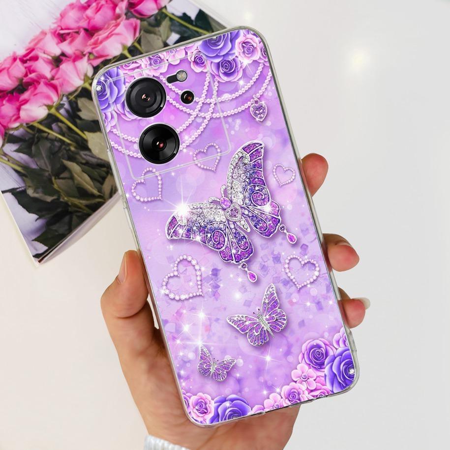 For Xiaomi 13T Pro Case Fashion Flowers Shockproof Soft Silicon Protector Clear Coque For Xiaomi 13T Phone Cases Mi 13TPro Funda