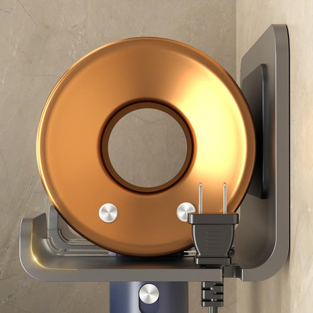 Hair Dryer Holder Wall Bathroom Shelf Without Drilling Plastic Hair Dryer Stand with Storage Box Toilet Blower Holder Shelf