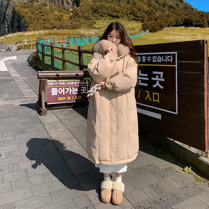 

Женское пуховое хлопковое пальто средней и длинной длины на зиму 2025 года, новая модная корейская модель, толстое хлопковое пальто до колен, верхняя одежда XL