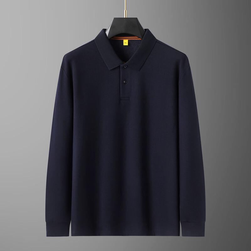 Dibinze Men's Business Casual Plus Size Long Sleeve Polo Shirt
