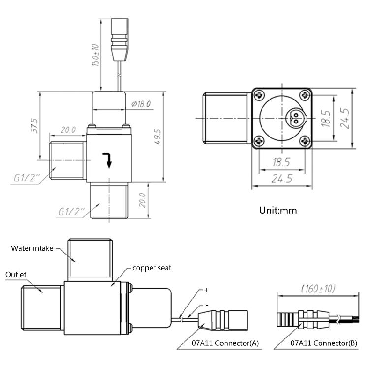 DC 4.5V 1/2" Electric Solenoid for Valve Brass Solenoid for Valve Water Flow