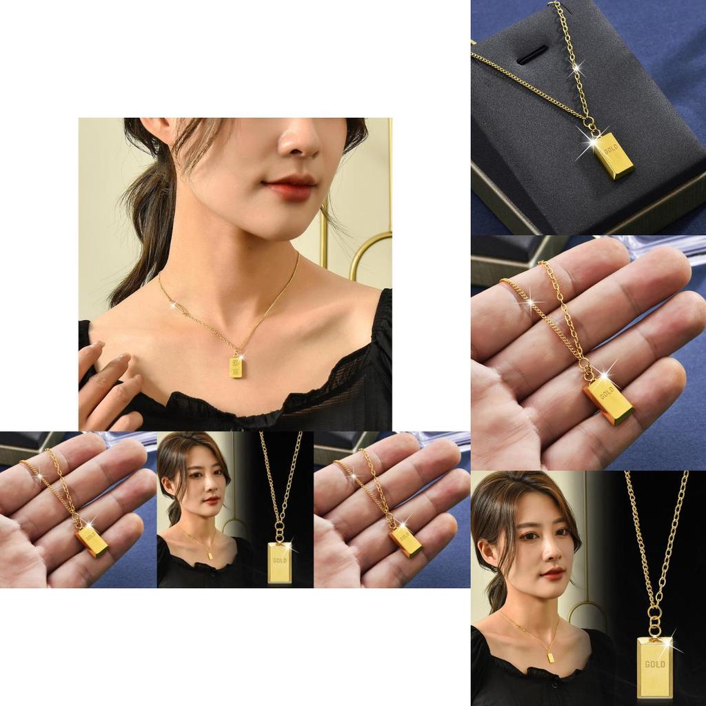 Elegant Gold-plated Titanium Steel Clavicle Chain Necklace For Trendy Women