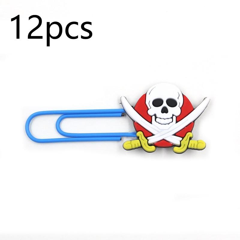 

12 шт. Хэллоуинская пиратская закладка, ПВХ механическая закладка для детей, Жуткие сувениры для вечеринки, Подарки на «Сладость или гадость», Приз для класса