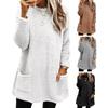 Damen Sweatshirt mit halbohem Kragen Warmes Plüsch-Sweatshirt mit Taschen Gemütliches Winteroberteil für Damen Damen Thermoberteil