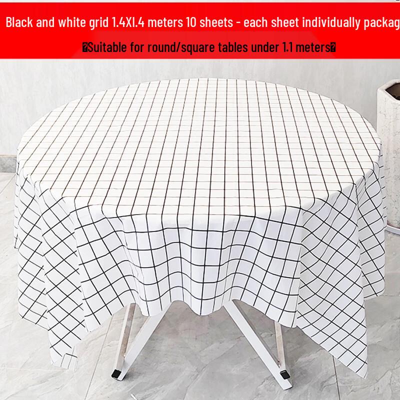 ZISIZ Disposable Plastic Tablecloths (10-Pack)