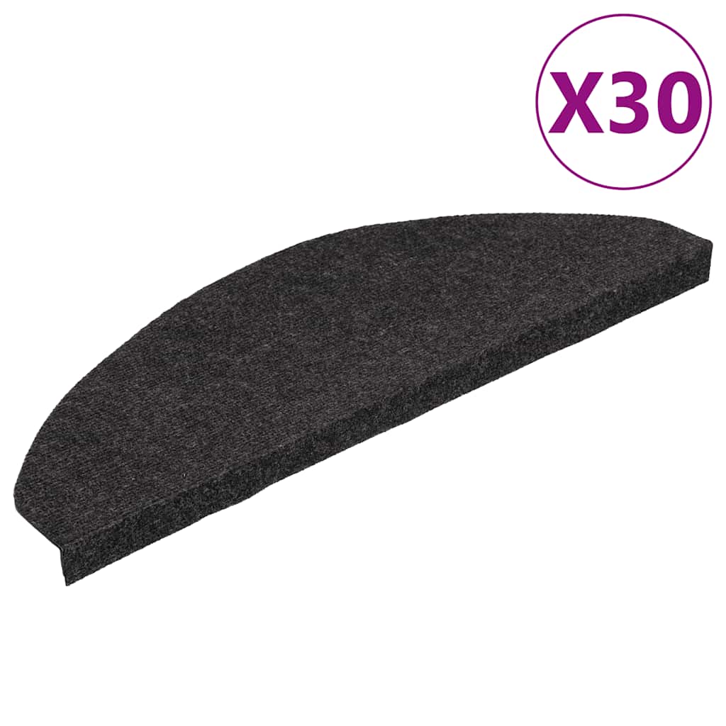 Self Adhesive Stair Treads 30 Pcs Black 65 X 22.5 X 3.5 Cm