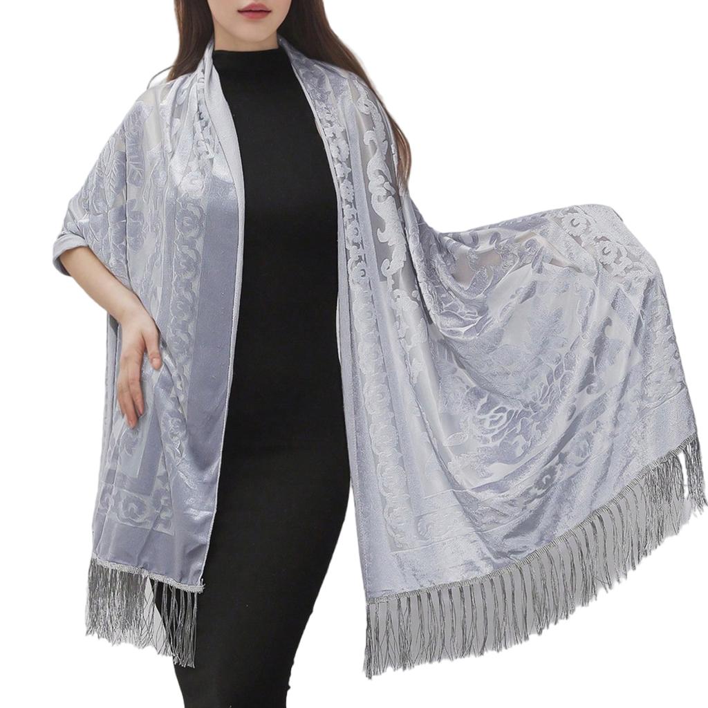 Ethnic Style Shawl Elegant Cheongsam Cape Shawl Versatile Long Tassel Scarf Warm Air Conditioning Room Shoulder Wrap