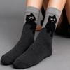 4 Pairs Cartoon Cute Cat Cotton Socks Women Girls Middle Tube Sleep Floor Socks