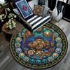 Marine Life Glass Round Area Rug Under Office Chairs Bedroom Living Room Home Decor