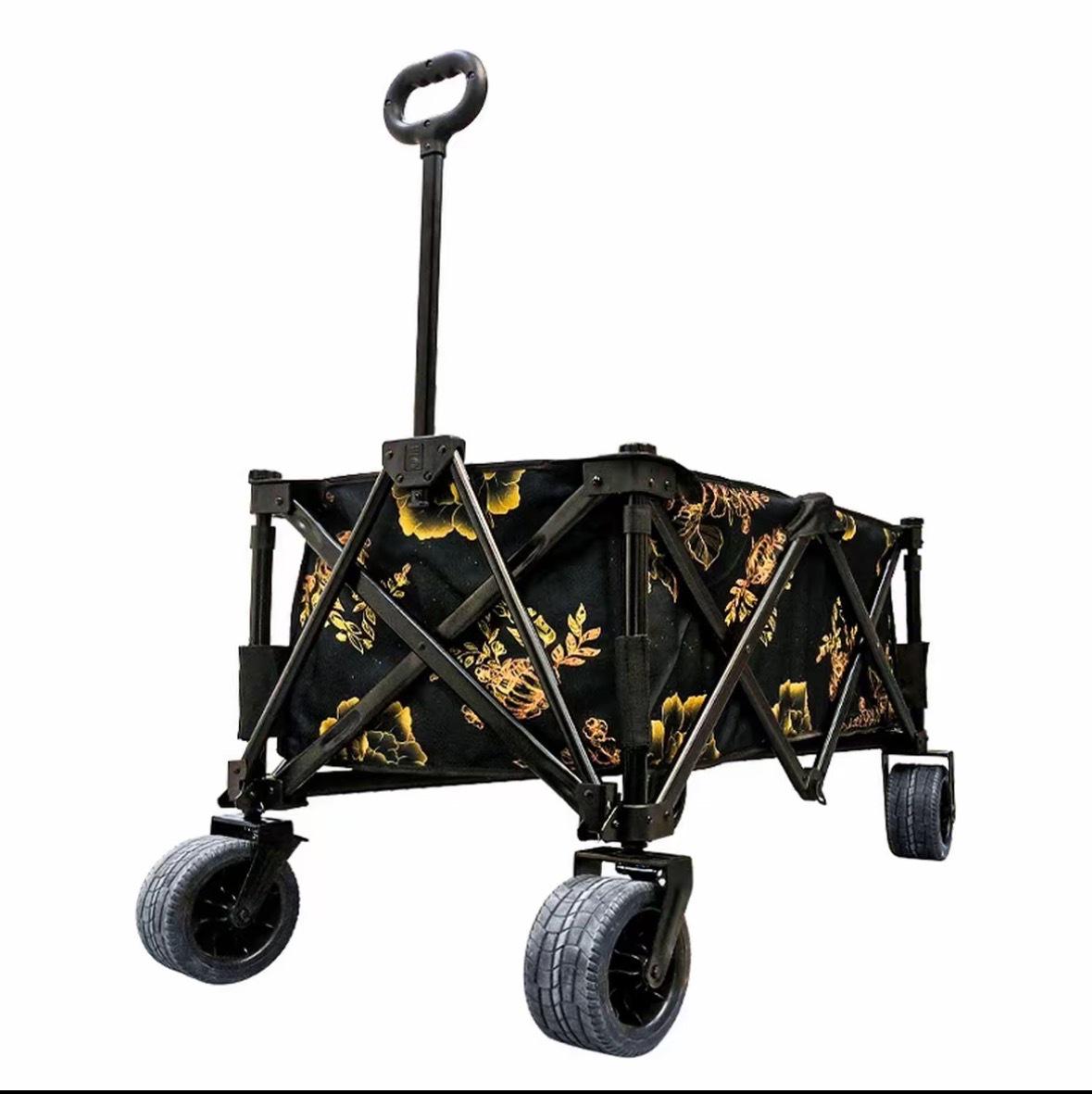 

Compact Folding Handcart for Outdoor Camping, Travel, and Fishing - Ideal for Picnics and Storage чёрный