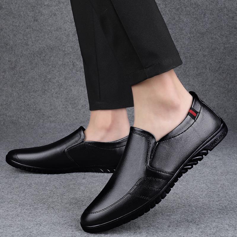 New casual leather shoes breathable British soft-soled lazy driving shoes Doudou shoes