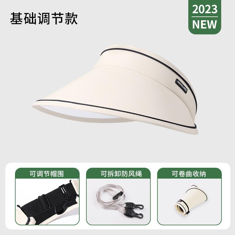 UPF50 + sunscreen hat women's new summer eaves face cover UV protection folding empty top sun hat