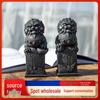 Chinese Cast Iron Stone Lion Desktop Ornament: Cultural Craft for Wealth and Protection.