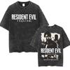 2026 Summer Hot Sale Limited Leon Kennedy Graphic Resident Evil Requiem Vintage T-shirt Men Women Vintage Hip Hop Streetwear Oversized T-shirt