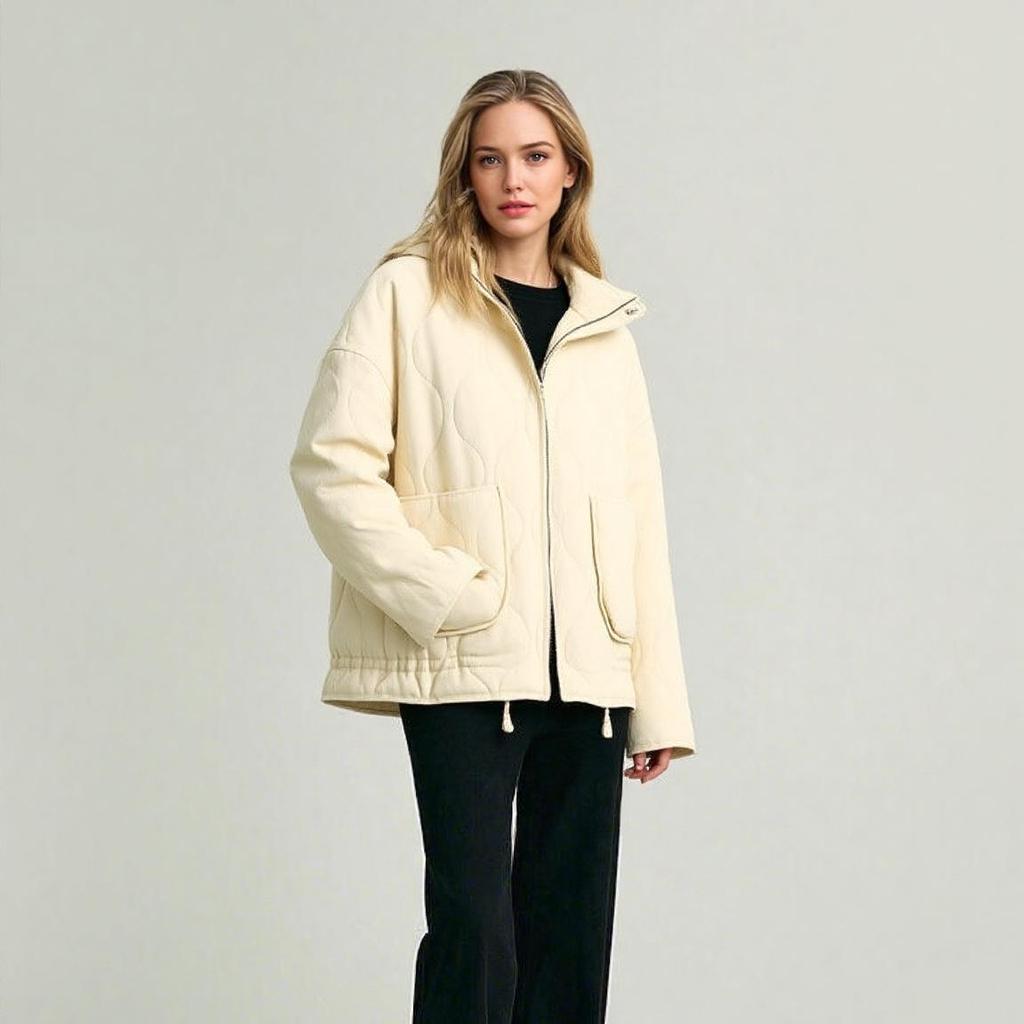 2025 Urban Casual gewaschene Baumwoll-Steppjacke für Damen - Herbst/Winter Kollektion