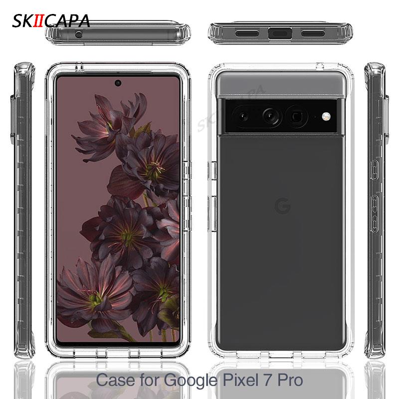 2 w 1 hybrydowy pancerz na całe ciało przezroczysty futerał na telefon dla Google Pixel 8 Pro odporny na wstrząsy Gradient TPU tylna osłona ochronna dla Pixel 7 6 Pro 7A 6A
