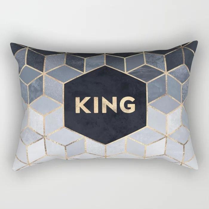 Geometric Letter Peach Leather Velvet Pillowcase Office Car Pillowcase