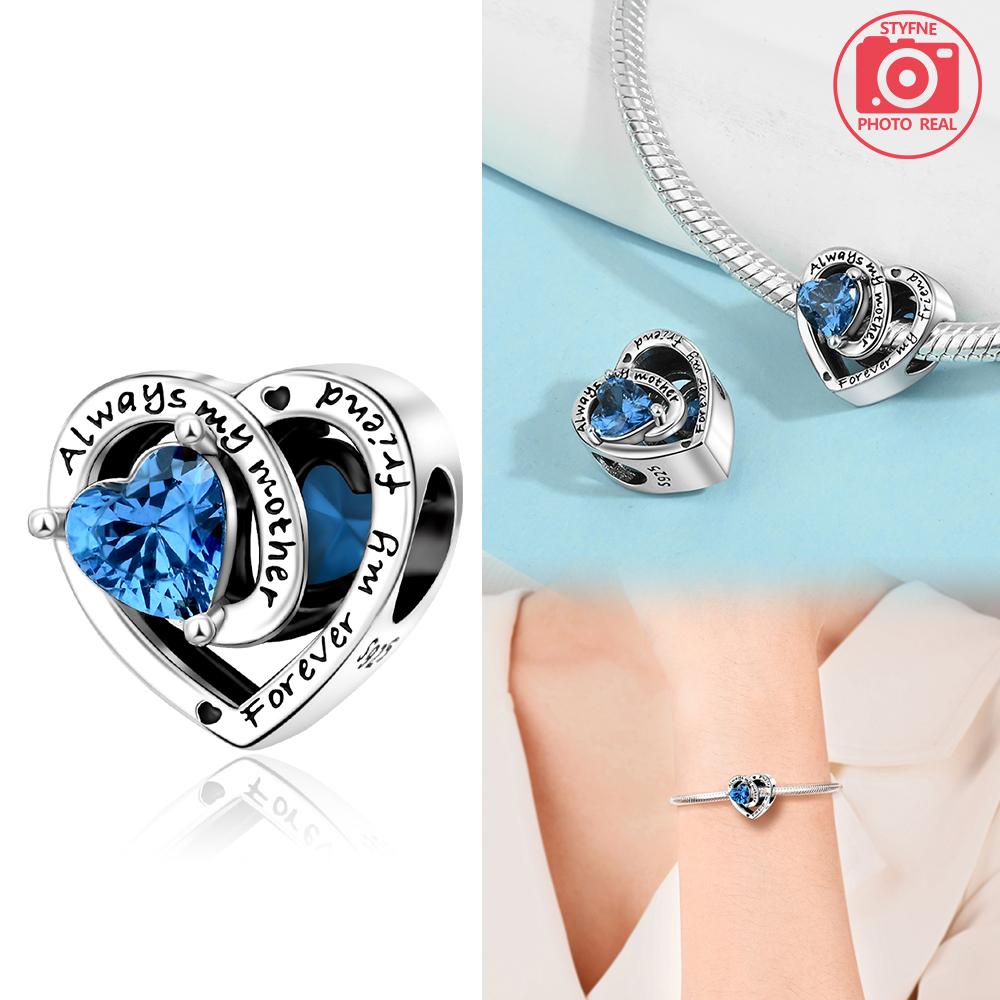 Copper Colors Heart Charms Month Birthstone Series Beads Fit Original Bracelet Diy Fine Jewelry Gift For Women