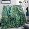 1Pc Peacock Print Flannel Blanket,High Quality Comfortable for All Seasons,Home Decor,Warmth and Comfort,Perfect for Christmas Gifts