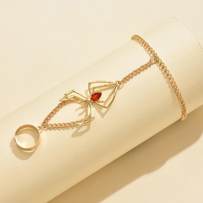 Halloween Jewelry Luxury Snake Design Halloween Outfit Bracelets Punk Rings Elegant Spider Design Gothic Multicolor