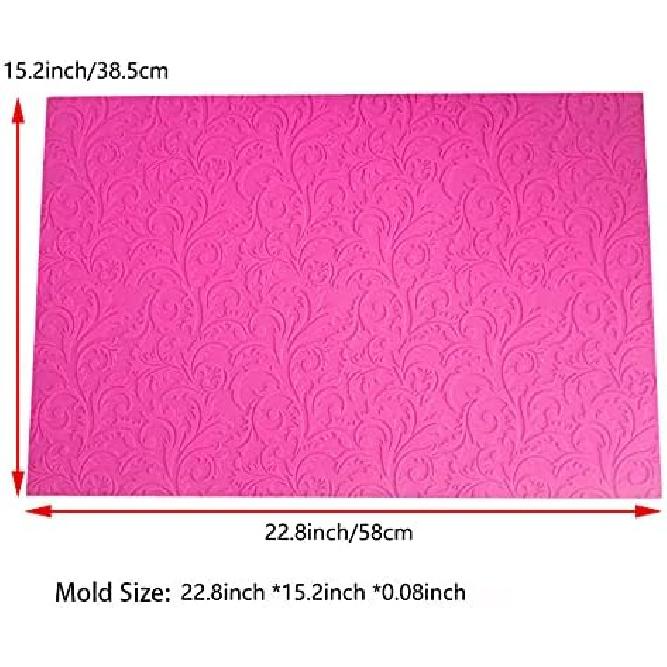 23 x 15 дюймов Силиконовый оттискной коврик, форма для выпечки, цветочный тиснитель для торта, кружевной коврик, форма для прессования оттиска помадки, инструмент для декорирования, Сахарная мастика, глазурь, конфеты