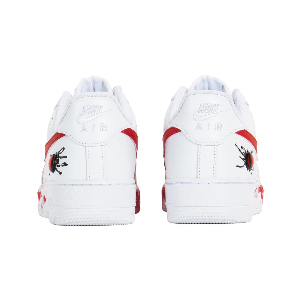 Nike Air Force 1 3 Volte Laboratorio Antiscivolo Resistente all'Abrasione Scarpe da Skateboard Basse Unisex Bianco Rosso CW2288-111(TeamP-S-BOX)