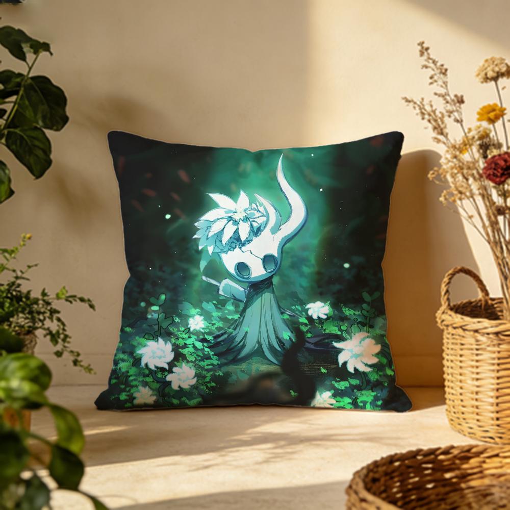 Stylish HHollow Knightes Cushion Cover Versatile DoubleSided Pillow Case Fit for Sofa Bed Car Daily Decor