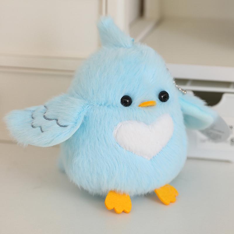 13cm Cute Simulation Bird Plush Doll Pendant Cartoon Round Bird Can Be Fixed Standing On The Shoulder Plush Toy Gift For Child