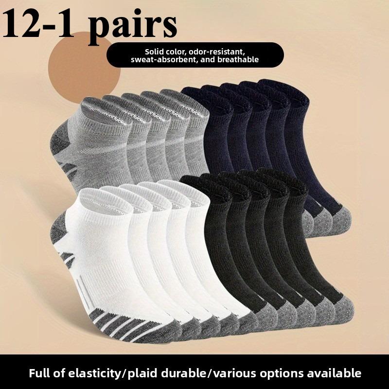 12-1 Paar Socken für Herren, Studenten, Trendiger Sport, Füßlinge, Schweißableitend, Bequem, Flacher Schnitt, Geeignet für Alle Jahreszeiten