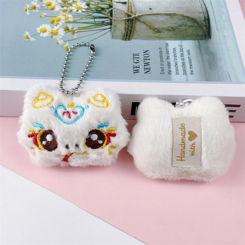 PU Leather Cat Paw Keychain Sweet Pompom Keyring Halloween Faux Mink Fur Little Bat Little Devil Backpack Pendant Plush Keychain
