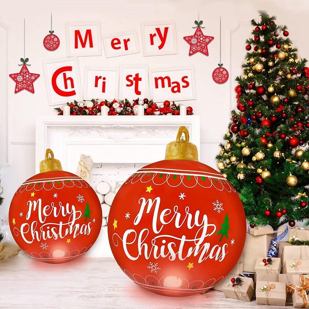 Runtowo Big PVC Inflatable Ball ,2025 Christmas Decor for Home,Santa Claus Snowman Christmas Ornaments,Xmas Gifts ,2026 New Year