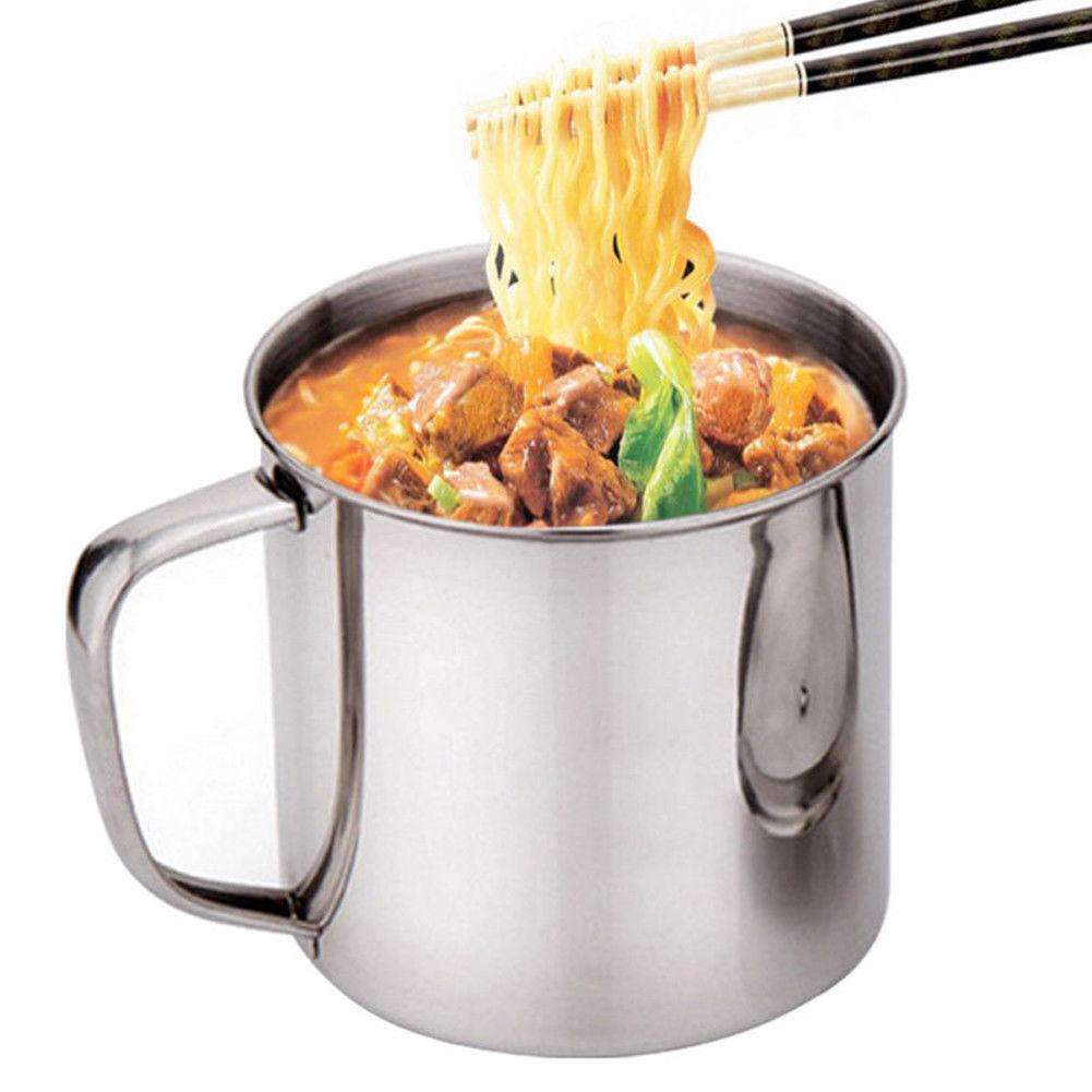2018 Hot New Newest Sale Useful Coffee Tea Cup Handle Lightweight Cup Drinking Silver Portable Stainless Steel