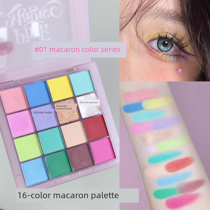 Colorful Makeup Eyeshadow Palette, Macaron Dopamine Stage Makeup, Multi-Color Eye Makeup, Makeup Artist's Special Carmela Eyeshadow