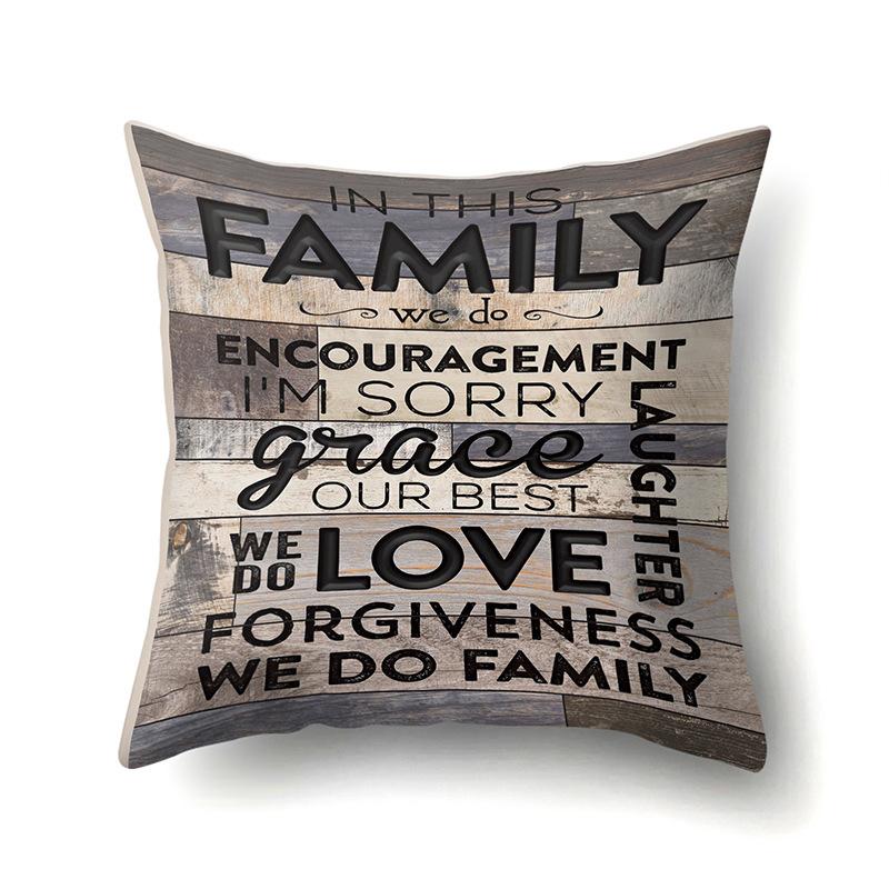Polyester Pillowcase, Automotive Retro Wood Grain Printing Pillowcase, Waist Cushion Cover, English Cushion, Bedside Cushion Cover