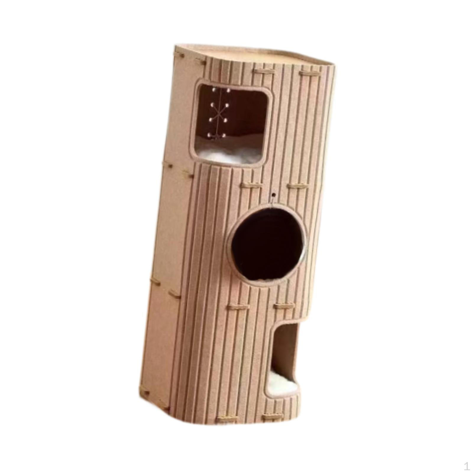 

Cat House Climbing Tree Kitten Hideout Rest Portable Pet Supplies Cosy Pets Bed Scratch Post коричневый