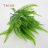 1 Bouquet Artificial Persian Leaf Plastic Green Plant Home Office Shop Decor Homedecor